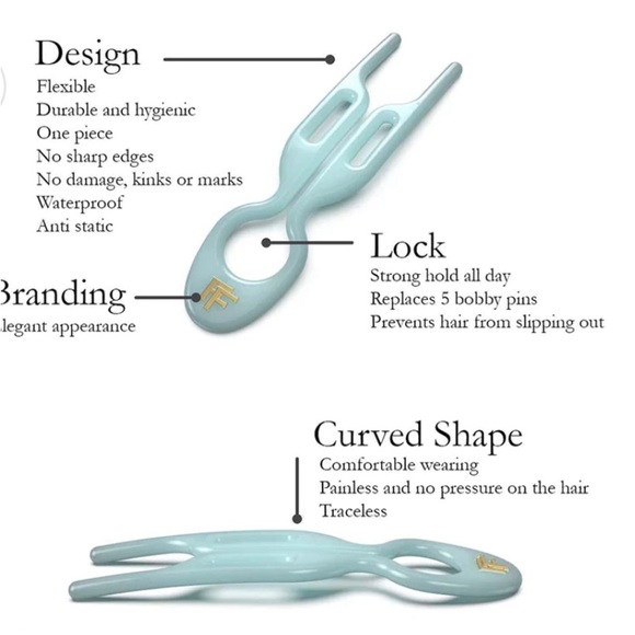 Fiona Franchimon No 1 Hairpin Tantalizing Blue - New Without Box - Picture 4 of 9